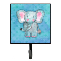 "Caroline's Treasures Blue Elepant Watercolor Wall Hook, Small, Multicolor"
