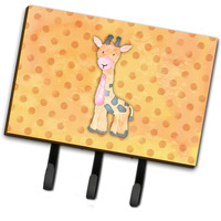 "Caroline's Treasures Polkadot Griaffe Watercolor Wall Hook, Triple, Multicolor"