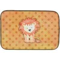 "Caroline's Treasures Polka dot Lion Watercolor Dish Drying Mat, 14"" x 21"", Multicolor"