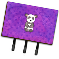 "Caroline's Treasures Polkadot Panda Bear Watercolor Wall Hook, Triple, Multicolor"