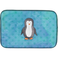 "Caroline's Treasures Polkadot Penguin Watercolor Dish Drying Mat, 14"" x 21"", Multicolor"