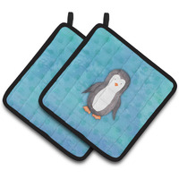 "Caroline's Treasures Polkadot Penguin Watercolor Decorated pot holder, 7.5""H x 7.5""W, Multicolor"