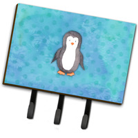 "Caroline's Treasures Polkadot Penguin Watercolor Wall Hook, Triple, Multicolor"