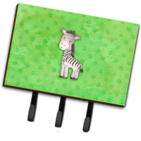 "Caroline's Treasures Polkadot Zebra Watercolor Wall Hook, Triple, Multicolor"