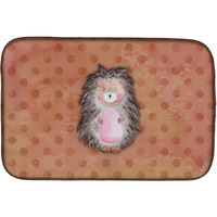 "Caroline's Treasures Polkadot Hedgehog Watercolor Dish Drying Mat, 14"" x 21"", Multicolor"