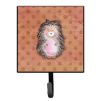 "Caroline's Treasures Polkadot Hedgehog Watercolor Wall Hook, Small, Multicolor"