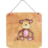 "Caroline's Treasures Monkey Watercolor Metal Print, 6""H x 6""W, Multicolor"