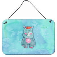 "Caroline's Treasures Rhinoceros Watercolor Metal Print, 8""H x 12""W, Multicolor"