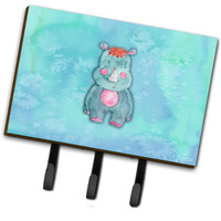 "Caroline's Treasures Rhinoceros Watercolor Wall Hook, Triple, Multicolor"