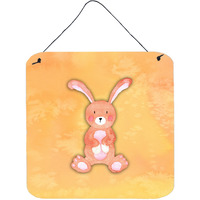 "Caroline's Treasures Rabbit Watercolor Metal Print, 6""H x 6""W, Multicolor"