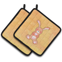"Caroline's Treasures Rabbit Watercolor Decorated pot holder, 7.5""H x 7.5""W, Multicolor"