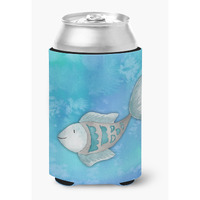 "Caroline's Treasures Blue Fish Watercolor Decorative Can Hugger, Multicolor"