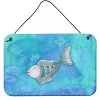 "Caroline's Treasures Blue Fish Watercolor Metal Print, 8""H x 12""W, Multicolor"