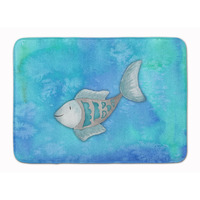 "Caroline's Treasures Blue Fish Watercolor Floor Mat, 19""H x 27""W, Multicolor"