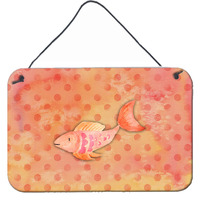 "Caroline's Treasures Orange Fish Watercolor Metal Print, 8""H x 12""W, Multicolor"