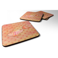 "Caroline's Treasures Orange Fish Watercolor Decorative coasters, 3.5, Multicolor"