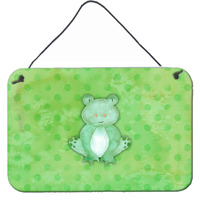 "Caroline's Treasures Polkadot Frog Watercolor Metal Print, 8""H x 12""W, Multicolor"