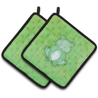"Caroline's Treasures Polkadot Frog Watercolor Decorated pot holder, 7.5""H x 7.5""W, Multicolor"