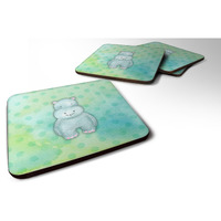 "Caroline's Treasures Polkadot Hippopotamus Watercolor Decorative coasters, 3.5, Multicolor"