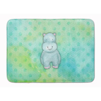 "Caroline's Treasures Polkadot Hippopotamus Watercolor Floor Mat, 19""H x 27""W, Multicolor"