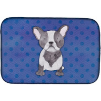"Caroline's Treasures French Bulldog Polka dot Watercolor Dish Drying Mat, 14 X 21, Multicolor"