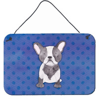 "Caroline's Treasures French Bulldog Polkadot Watercolor Metal Print, 8""H x 12""W, Multicolor"