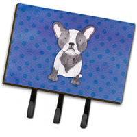 "Caroline's Treasures French Bulldog Polkadot Watercolor Wall Hook, Triple, Multicolor"