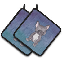 "Caroline's Treasures French Bulldog Watercolor Decorated pot holder, 7.5""H x 7.5""W, Multicolor"
