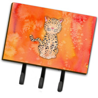 "Caroline's Treasures Leopard Watercolor Wall Hook, Triple, Multicolor"