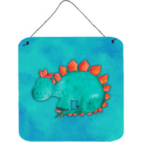 "Caroline's Treasures Stegosaurus Watercolor Metal Print, 6"" x 6"", Multicolor"
