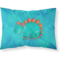 "Caroline's Treasures Stegosaurus Watercolor Printed, Polyester, 250 Thread count, Envelope closure Pillowcase, Standard, Multicolor"
