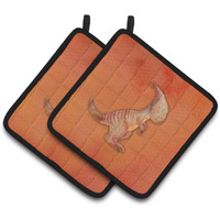 "Caroline's Treasures Parasaurolophus Watercolor Decorated pot holder, 7.5"" x 7.5"", Multicolor"