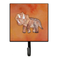 "Caroline's Treasures Triceratops Watercolor Wall Hook, Small, Multicolor"