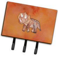 "Caroline's Treasures Triceratops Watercolor Wall Hook, Triple, Multicolor"