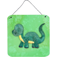 "Caroline's Treasures Brontosaurus Watercolor Metal Print, 6"" x 6"", Multicolor"