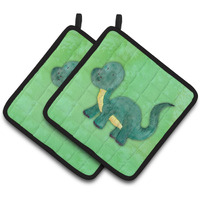 "Caroline's Treasures Brontosaurus Watercolor Decorated pot holder, 7.5"" x 7.5"", Multicolor"