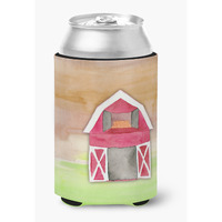 "Caroline's Treasures Barn Watercolor Decorative Can Hugger, Multicolor"