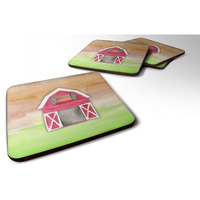 "Caroline's Treasures Barn Watercolor Decorative coasters, 3.5, Multicolor"