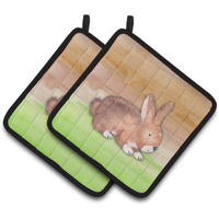 "Caroline's Treasures Rabbit Watercolor Decorated pot holder, 7.5"" x 7.5"", Multicolor"
