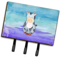 "Caroline's Treasures Cow Watercolor Wall Hook, Triple, Multicolor"