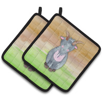 "Caroline's Treasures Goat Watercolor Decorated pot holder, 7.5"" x 7.5"", Multicolor"