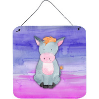 "Caroline's Treasures Donkey Watercolor Metal Print, 6"" x 6"", Multicolor"