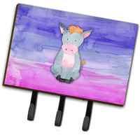 "Caroline's Treasures Donkey Watercolor Wall Hook, Triple, Multicolor"