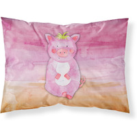 Caroline's Treasures Pig Watercolor Pillowcase Standard Multicolor