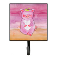 "Caroline's Treasures Pig Watercolor Wall Hook, Small, Multicolor"