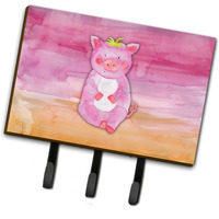 "Caroline's Treasures Pig Watercolor Wall Hook, Triple, Multicolor"