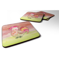 "Caroline's Treasures Rooster Watercolor Decorative coasters, 3.5, Multicolor"