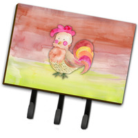 "Caroline's Treasures Rooster Watercolor Wall Hook, Triple, Multicolor"