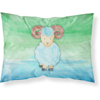 "Caroline's Treasures Ram Sheep Watercolor Printed, Polyester, 250 Thread count, Envelope closure Pillowcase, Standard, Multicolor"