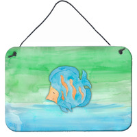 "Caroline's Treasures Blue Fish Watercolor Metal Print, 8"" x 12"", Multicolor"